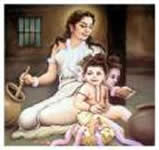 lord dattatreya as child with mother sati anasuya